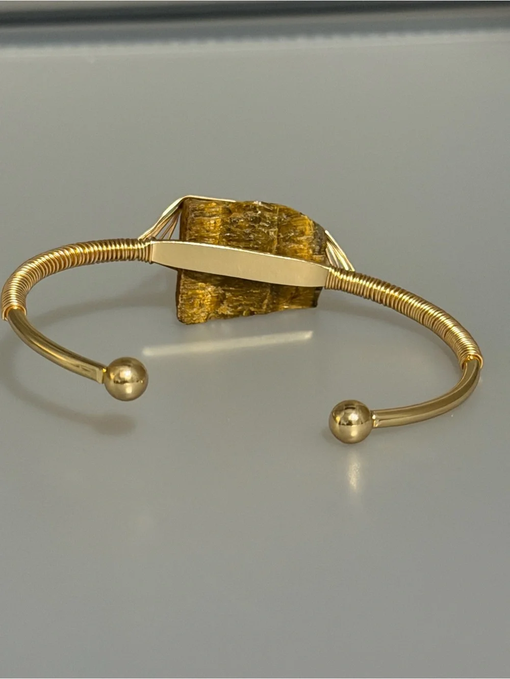 New Arrivals! Gold Wire-Wrapped Tiger's Eye Cuff Bracelet